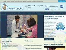 Tablet Screenshot of allpediatriccare.com